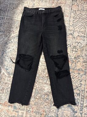 Flying Monkey Black Distressed Boyfriend Jeans